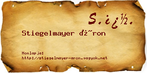 Stiegelmayer Áron névjegykártya
